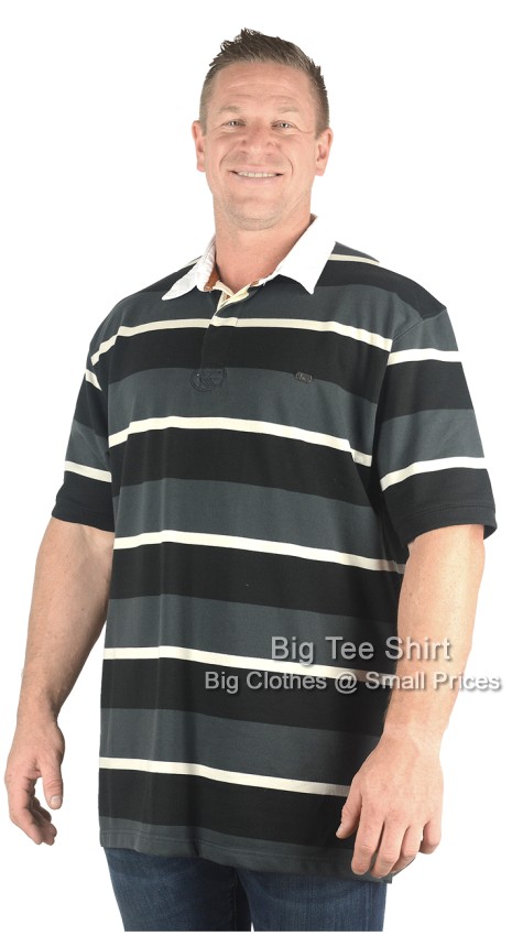 Charcoal Grey Kam Draper Rugby Style Shirt 