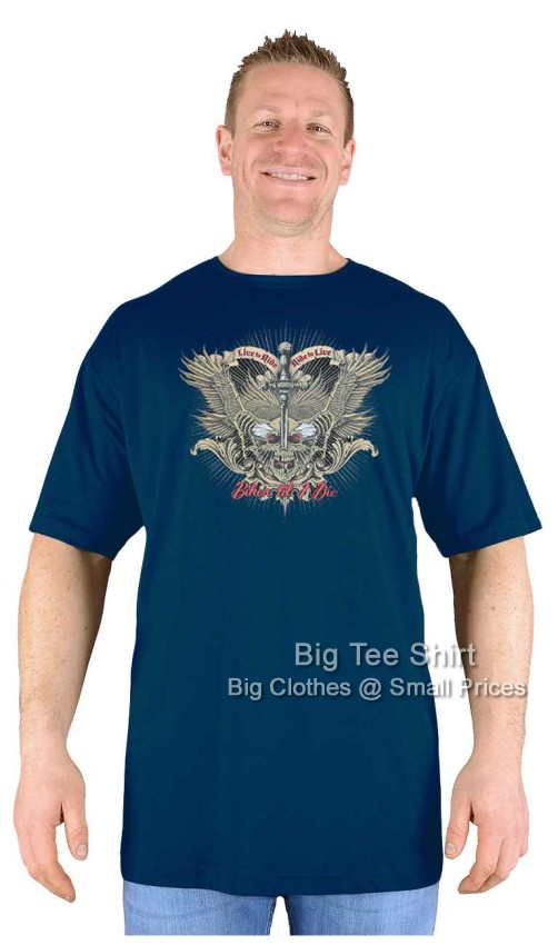 Navy Blue Big Tee Shirt Biker Covenant T-Shirt