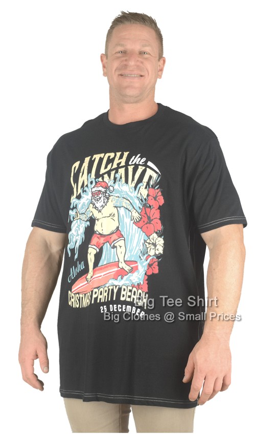 Black Kam Catch The Waves Santa T-Shirt  - EOL
