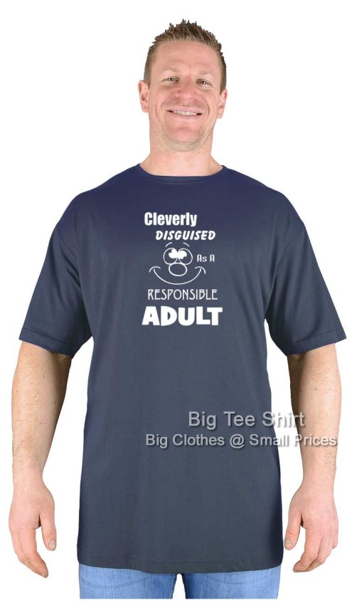 Charcoal Grey Big Tee Shirt Cleverly EXTRA LONG TALL T-Shirt