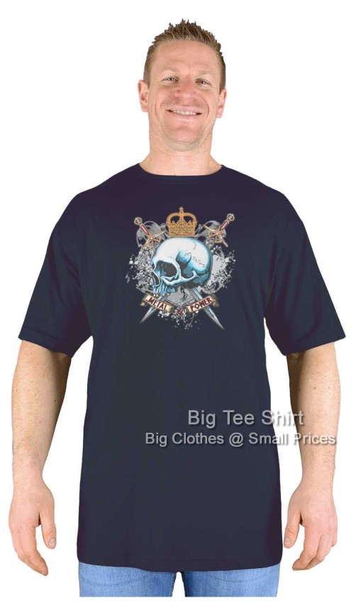 Black Big Tee Shirt Royal Skull T-Shirt