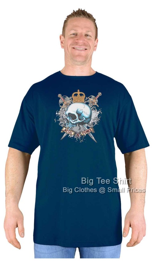 Navy Blue Big Tee Shirt Royal Skull T-Shirt
