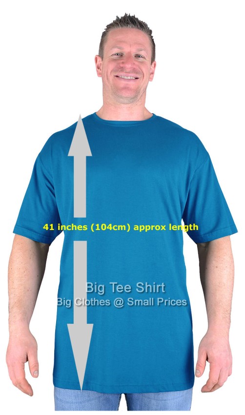 Mid Blue Big Tee Shirt Long Tall T Shirt/Nightshirt