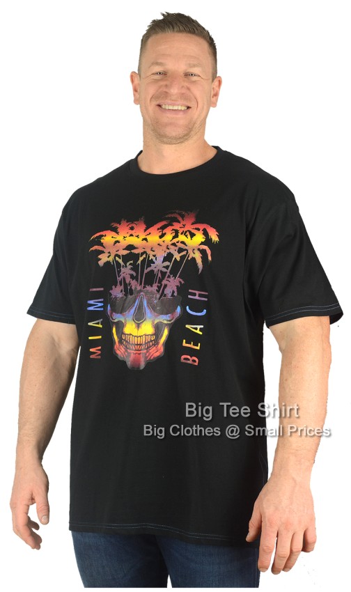 Black Kam Miami Beach Skull T-Shirt