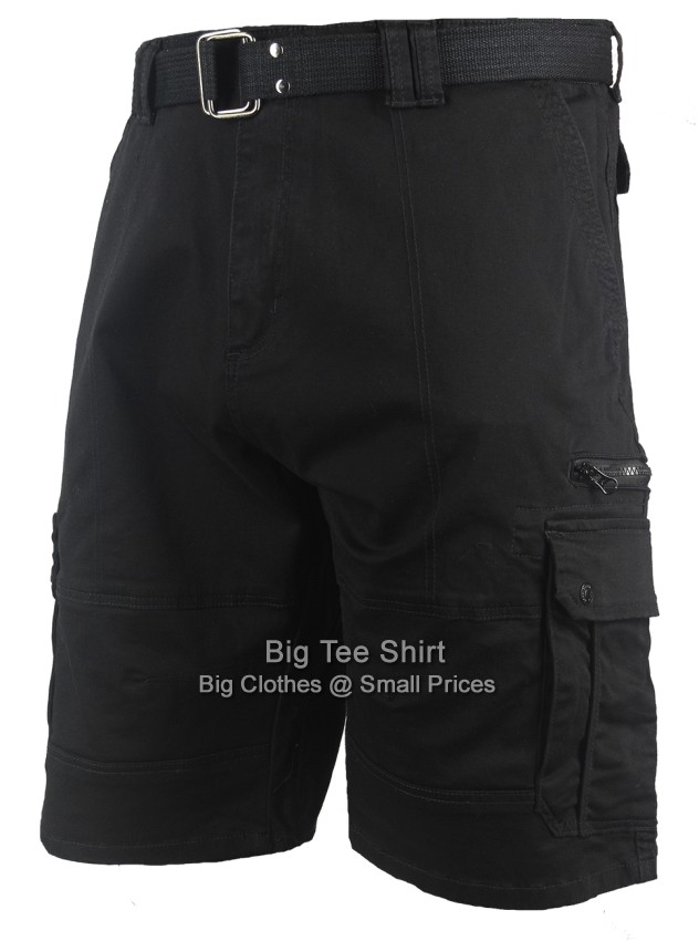 Black Kam Reece Cargo Style Stretch Shorts