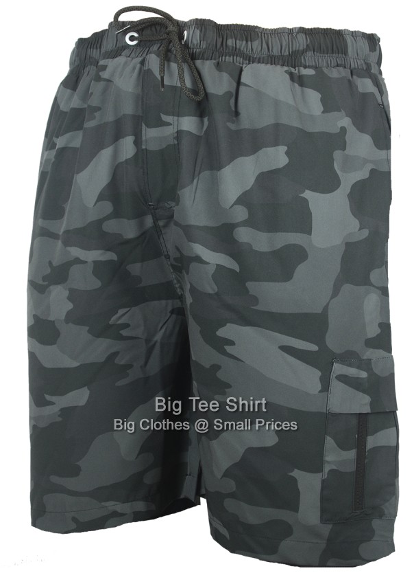 Charcoal Kam Koole Camo Print Swim Shorts - EOL