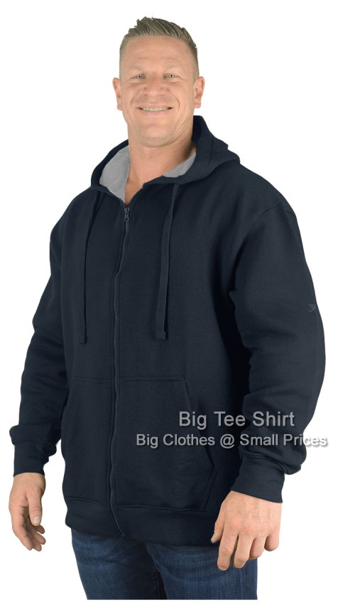 Navy Blue Blue Forge Charles Plain Zip Hoodie