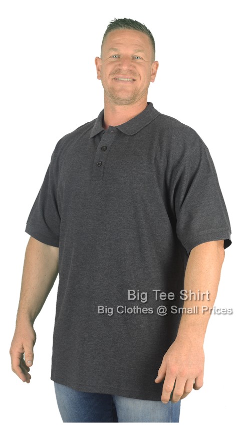 Charcoal Grey Espionage Grady Plain Polo Shirt