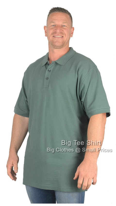Sage Green Espionage Grady Plain Polo Shirt - EOL