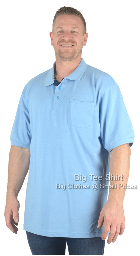 Powder Blue Forge Howie Plain Pique Chest Pocket Polo Shirt 