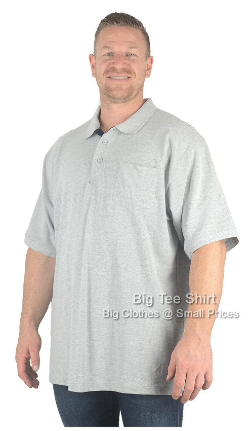 Heather Grey Forge Howie Plain Pique Chest Pocket Polo Shirt 