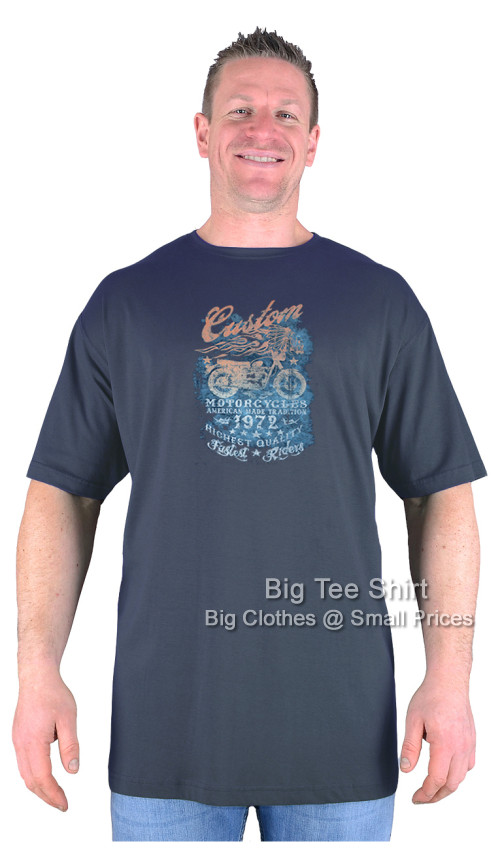 Charcoal Grey Big Tee Shirt Fastest Riders Biker T-Shirt