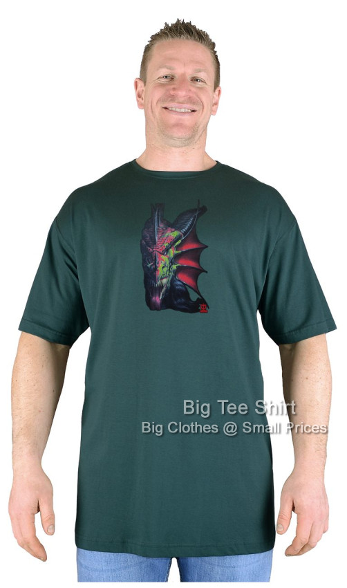 Bottle Green Big Tee Shirt Dragon Stare T-Shirt