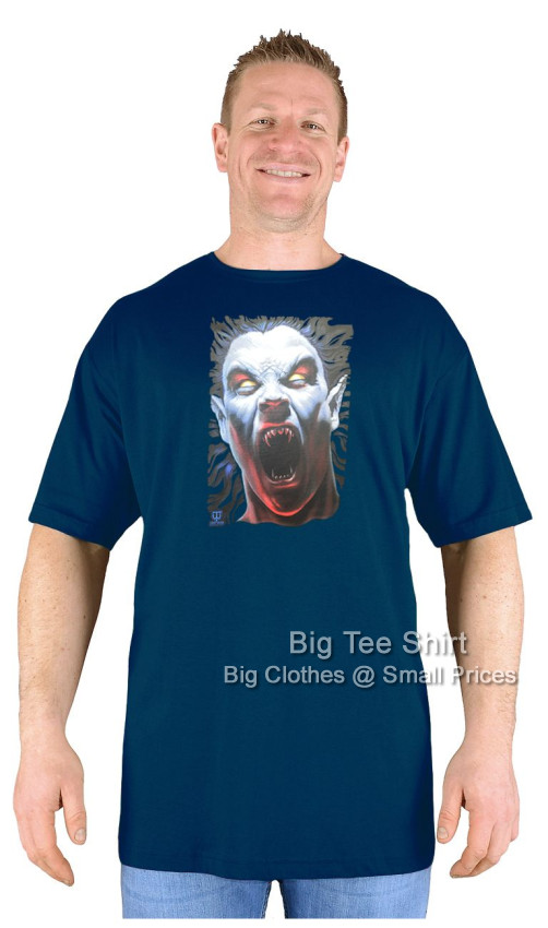 Navy Blue Big Tee Shirt Zombie Bites T-Shirt