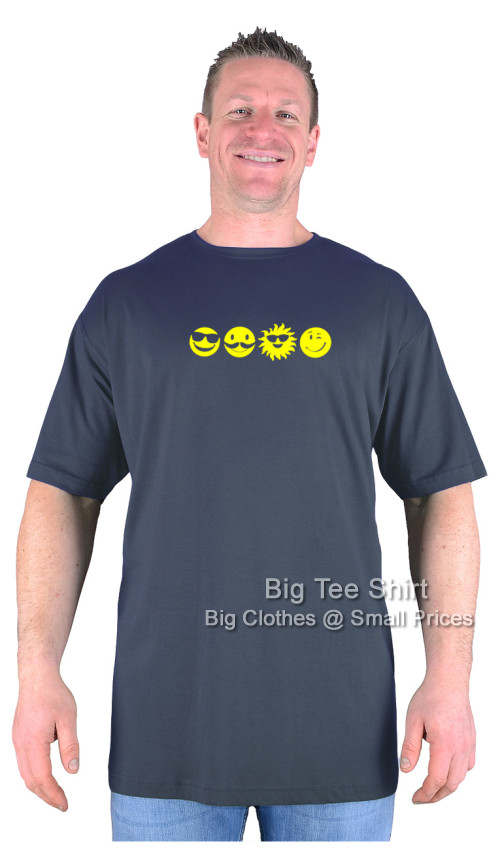 Charcoal Grey Big Tee Shirt Moody Smileys T-Shirt
