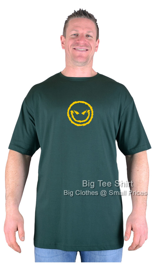 Bottle Green Big Tee Shirt Scary Smiley T-Shirt 