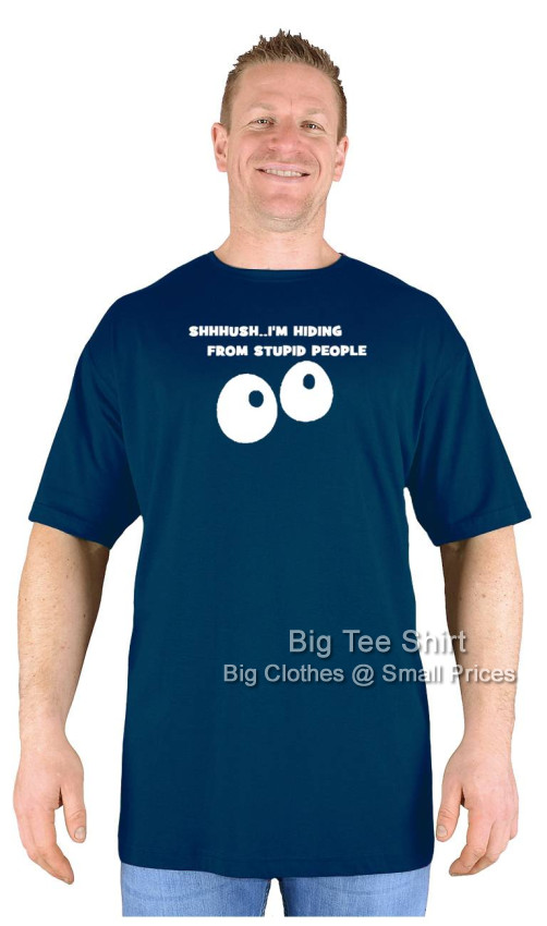 Navy Blue Big Tee Shirt Stupid People T-Shirt