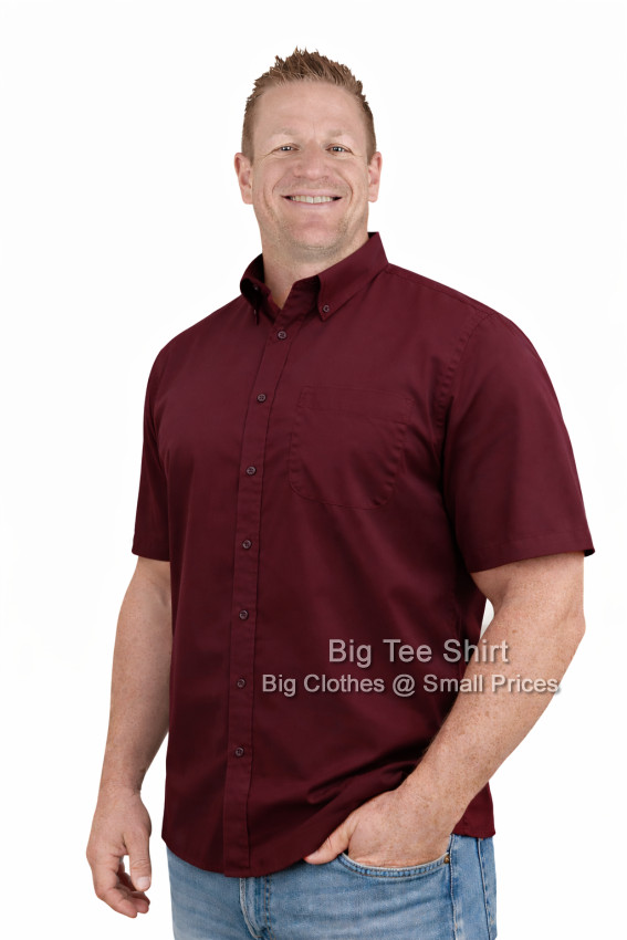 Burgundy Espionage Springer Stretch Twill Short Sleeve Shirt