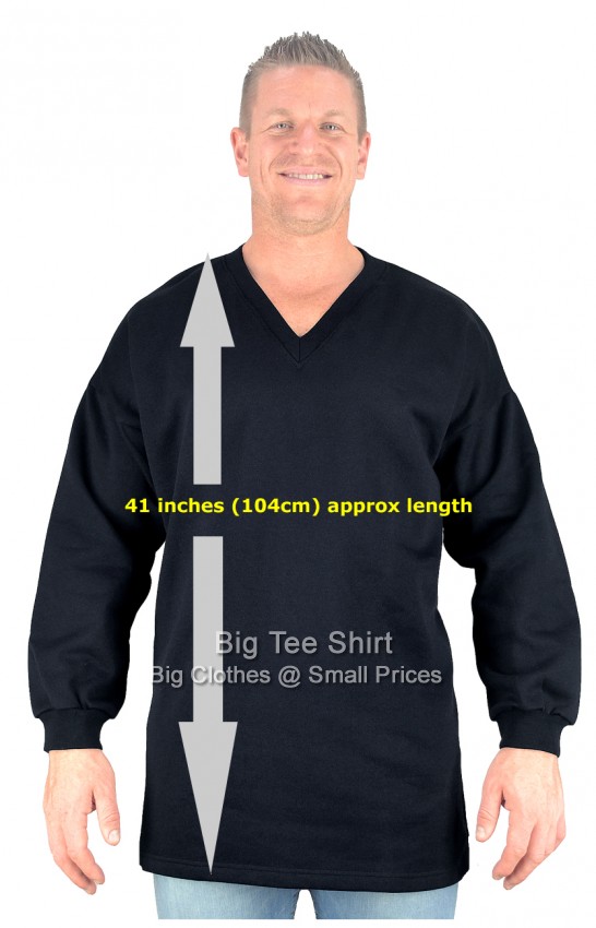 Black Big Tee Shirt Sonas Extra Tall V-Neck Sweatshirt