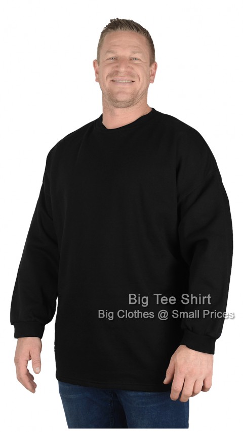 Black Big Tee Shirt Crew Neck Sweatshirts