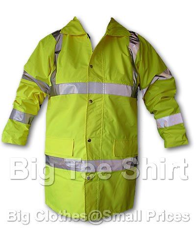 Force9 Yellow Hi-Vis  3/4 Length Waterproof Coat Size 2xl 3xl - EOL