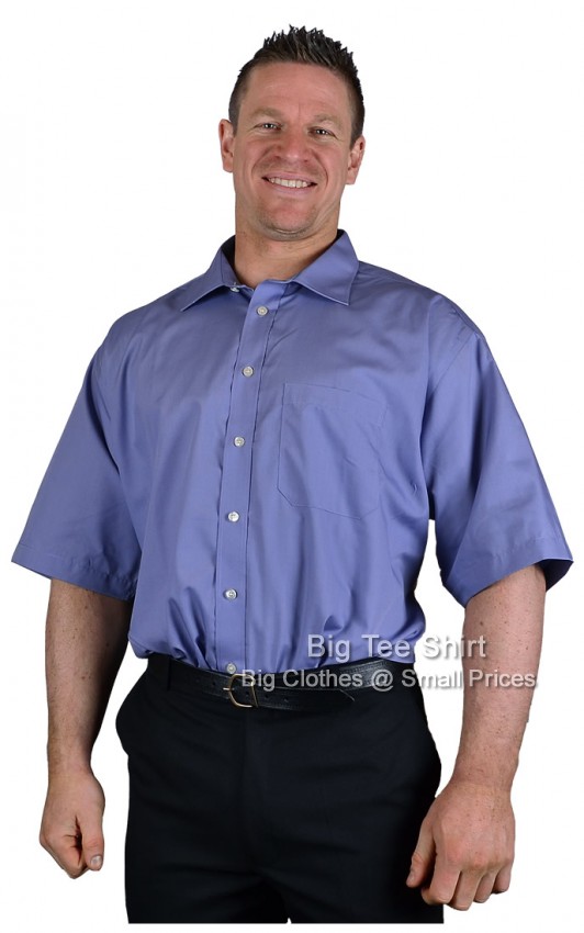 Grape Double Two Non-Iron Poplin Short Sleeve Shirts