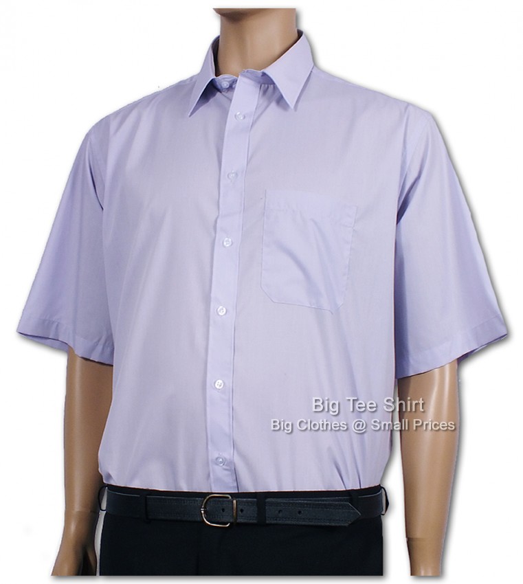Lilac Double Two Non-Iron Poplin Short Sleeve Shirts