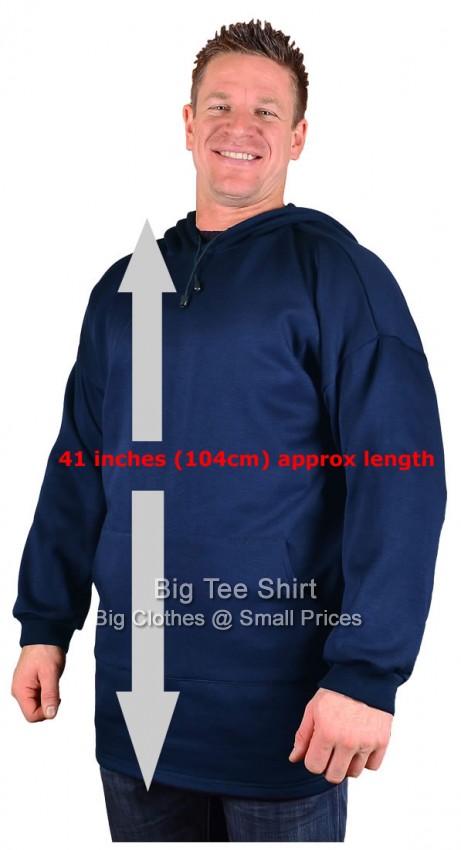 Navy Blue Big Tee Shirt Extra Tall Pullover Hoodies