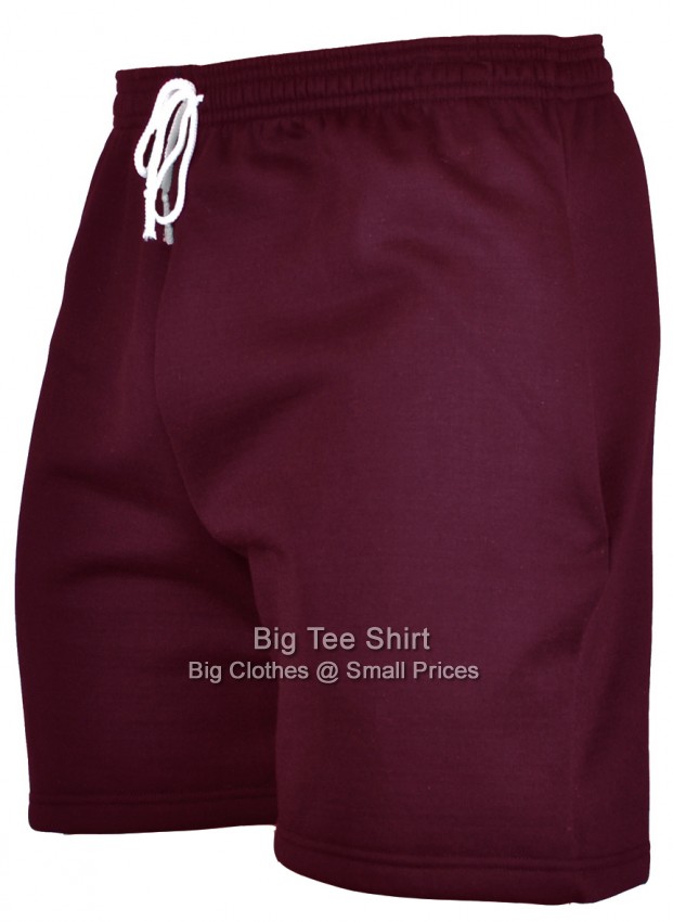 Burgundy Big Tee Shirt Plain Shorts