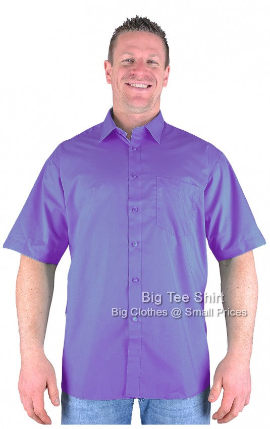 Purple Rael Brook Classic Plain Short Sleeve Shirts