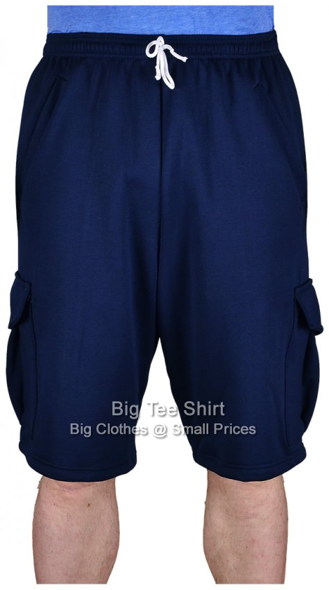 Navy Blue Big Tee Shirt Glenn Cargo Style Shorts