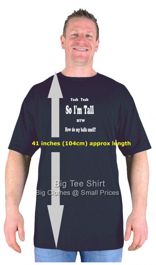 Black Big Tee Shirt Tall Balls Extra Tall T-Shirt