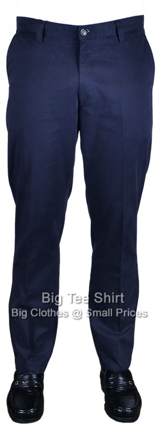 Navy Blue Woodbury Harper Brushed Cotton Chino Style Trousers