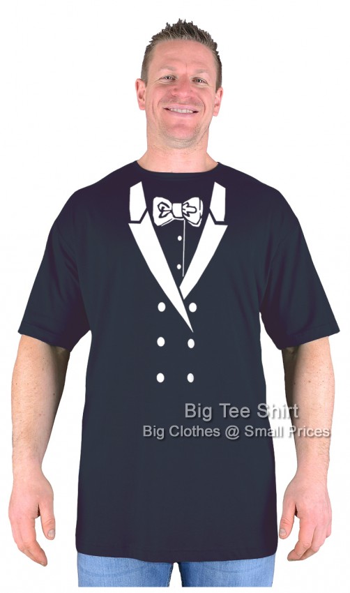 Black Big Tee Shirt Bow Tie and Tuxedo T-Shirt 