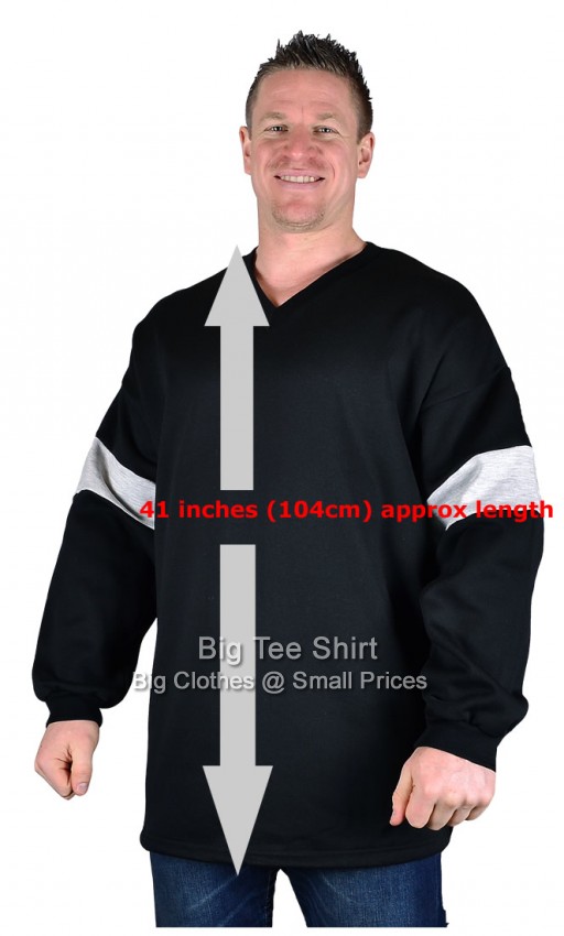 Black Big Tee Shirt Bock Extra Tall V-Neck Sweatshirt
