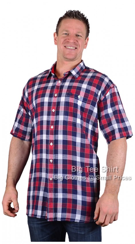 Red Raging Bull Halen Check Short Sleeve Shirt