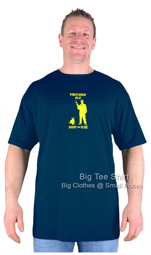 Navy Blue Big Tee Shirt Bunny and Clyde T-Shirt  