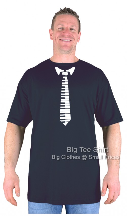 Black Big Tee Shirt Piano Tie T-Shirt