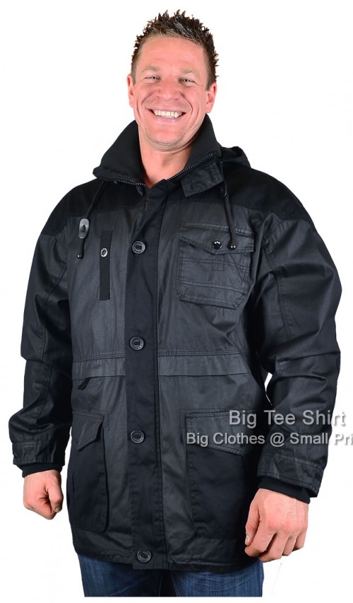 Black Kam Barber Outdoor Jacket Coat