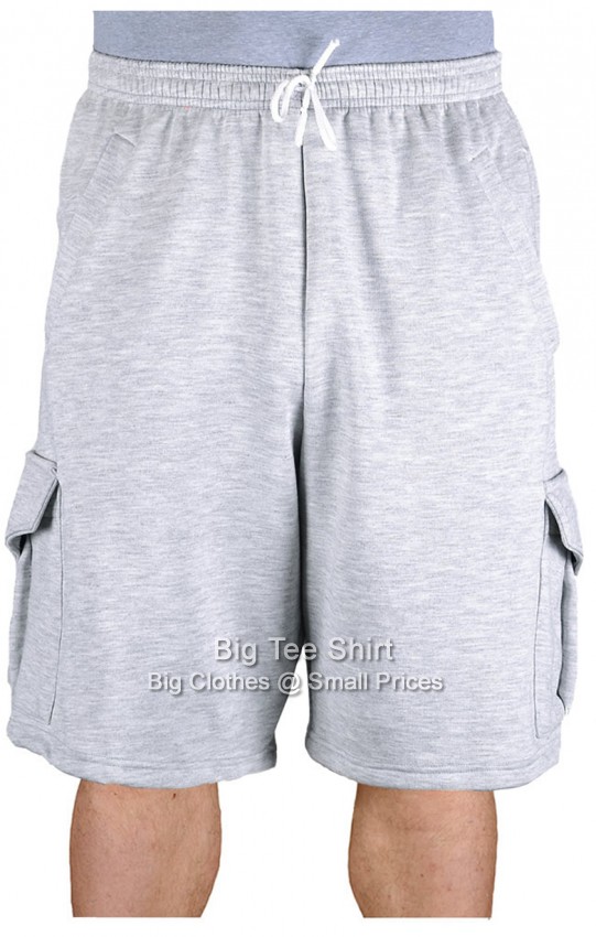 Grey Marl Big Tee Shirt Glenn Cargo Style Shorts