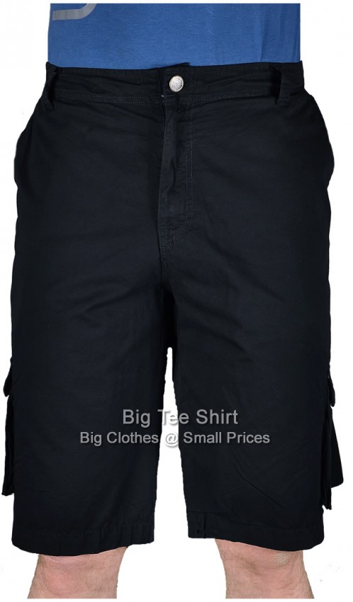 Black Kam Fisher Twill Cargo Shorts