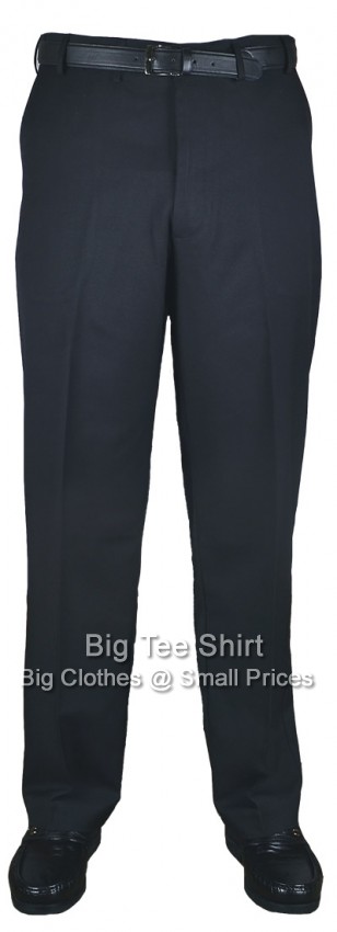Black Kam Louth FlexiWaist Chino Style Trousers