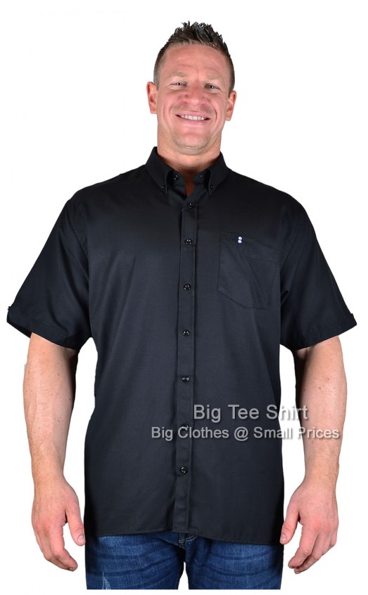 Black Three Before Eight Rory Oxford Style Short Sleeve Shirts