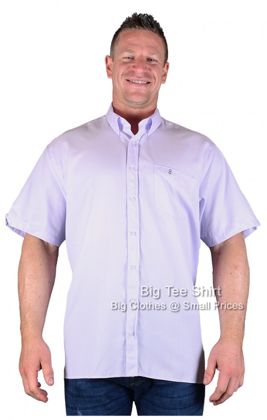 Lilac Three Before Eight Rory Oxford Style Short Sleeve Shirts
