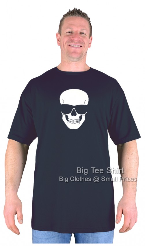 Black Big Tee Shirt Chillin Skull T-Shirt 