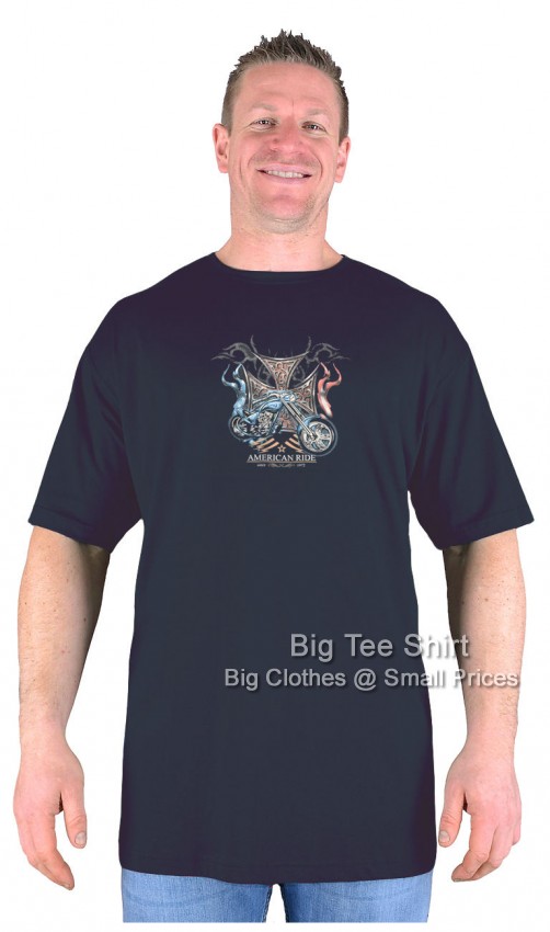 Black Big Tee Shirt Ride America Biker T-Shirt