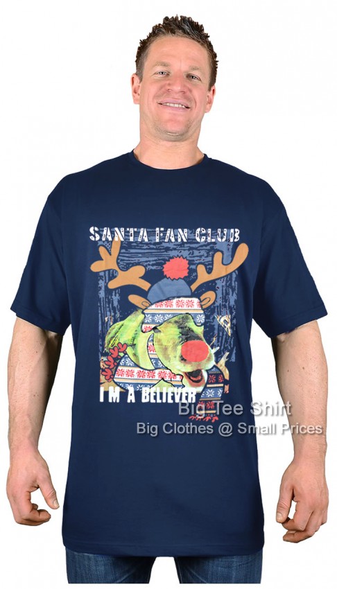Navy Blue Metaphor Santa Fan Club Christmas T-Shirt