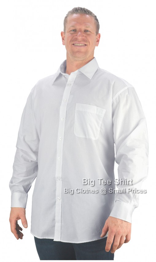 White Espionage Myles Long Sleeve Plain Shirt 