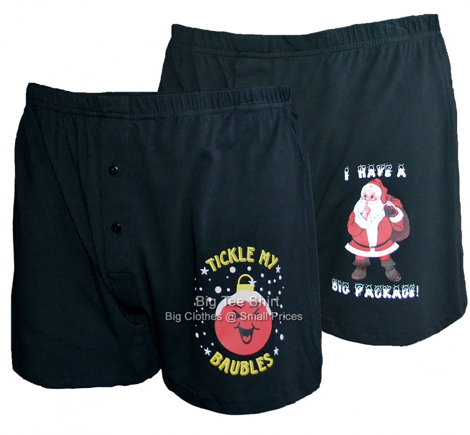 Black Espionage Twin Pack Christmas Boxers