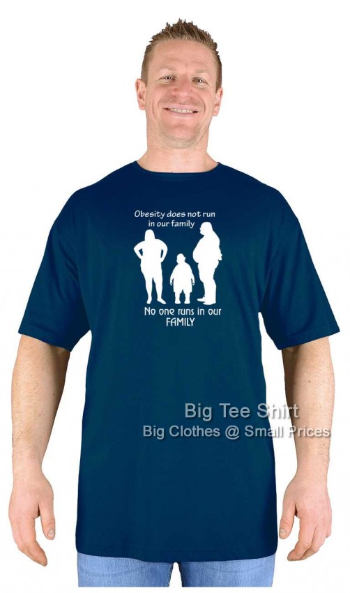 Navy Blue Big Tee Shirt Non Runner T-Shirt 